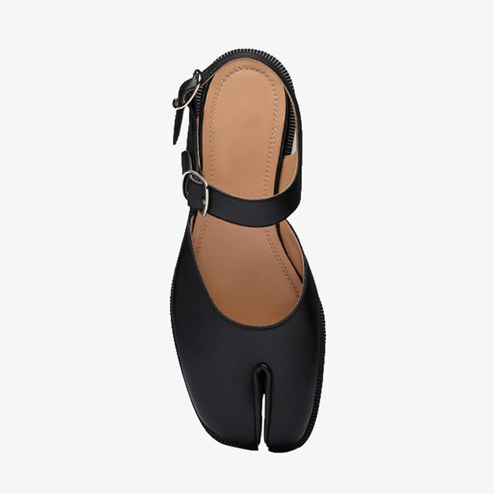 Double Strap Split-Toe Leather Sandals - ARNO CONTI
